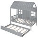 preview thumbnail 11 of 11, Twin Size Wood House Bed & Daybed with Twin Size Trundle, Slat Support