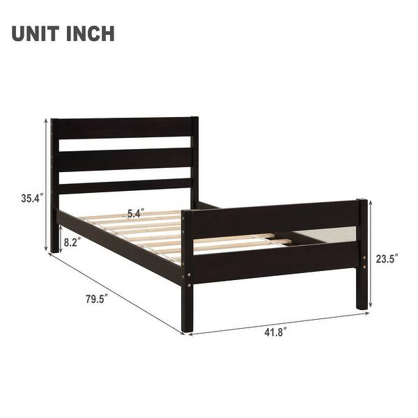 dimension image slide 2 of 3, Twin Platform Bed with Headboard & Storage