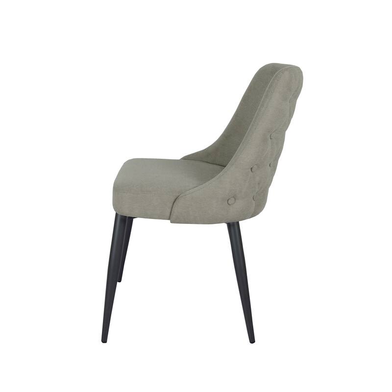 Dani Light Grey Upholstered Tufted Dining Chairs (Set of 2)