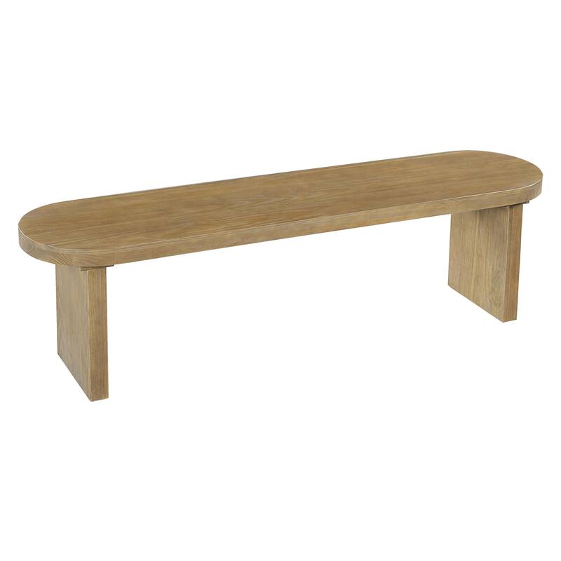 Christopher Knight Home - Rustic Pine Dining Bench with Modern Block Legs