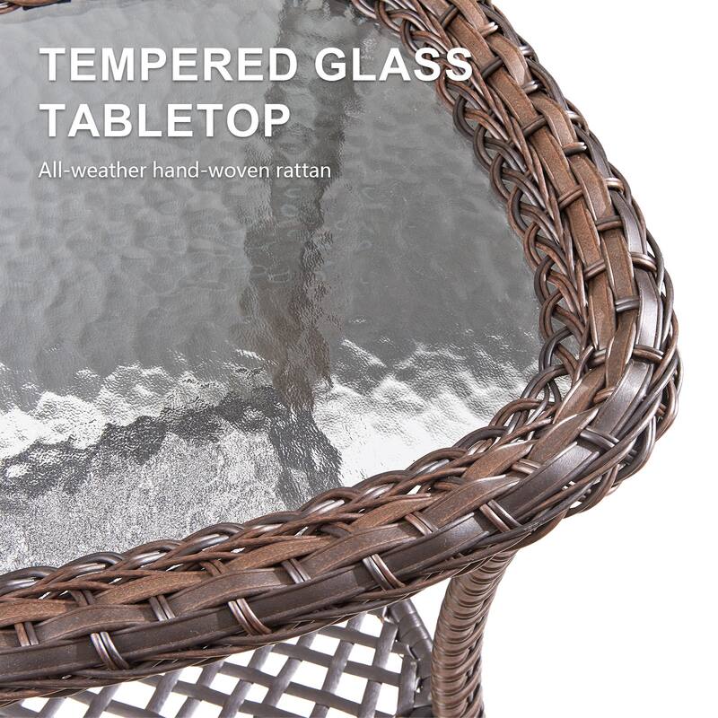 Gymojoy 9-Piece Wicker Patio Furniture Set, 6-inch Thick Cushioned & UV-Resistant, Outdoor Sofa & Chiar Set for Garden