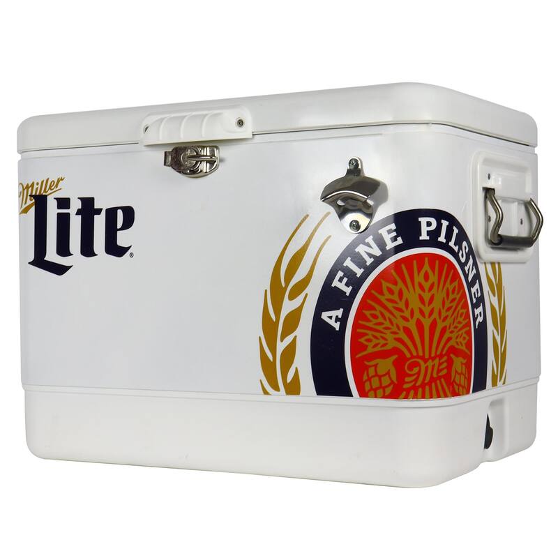 Miller Lite Ice Chest Cooler with Bottle Opener, 51L (54 qt)