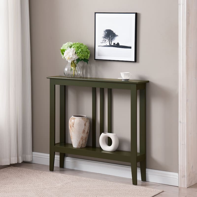 Balfour Collection Wood Modern Console Table with Shelves 36" - Grey