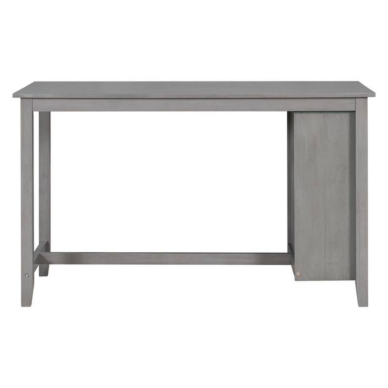 5 PCS Multi-Functional Rubber Wood Dining Set withIntegrated 9 Bar Wine Compartment