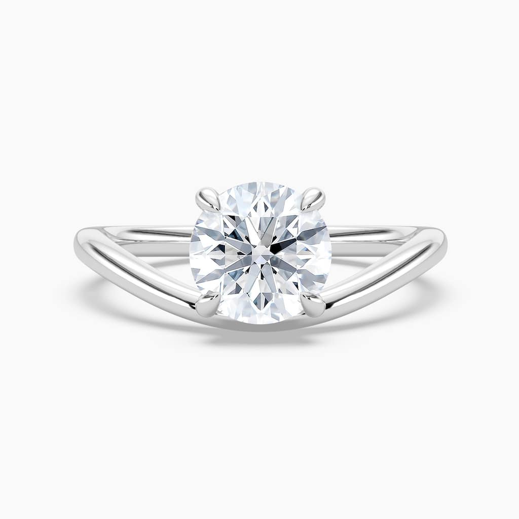 Auriya 14K Gold Lab Grown Diamond Round Curved Solitaire Engagement Ring 1.00 - 5.00ct. tw. (F-G, VS)