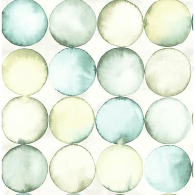 Seabrook Designs Zalia Watercolor Circles Unpasted Wallpaper