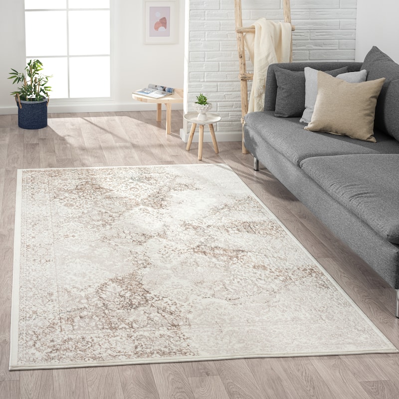 Sevita Modern Damask Polyester Indoor Area Rug