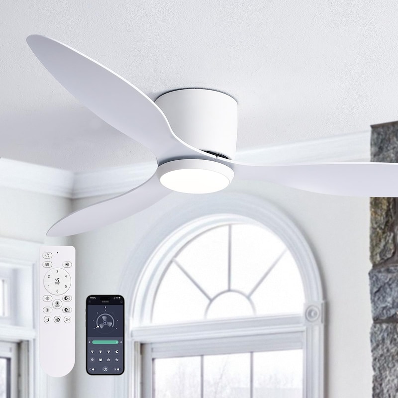 52 in. Sleek Ceiling Fan with Lights - Quiet Reversible DC Motor, Smart Control