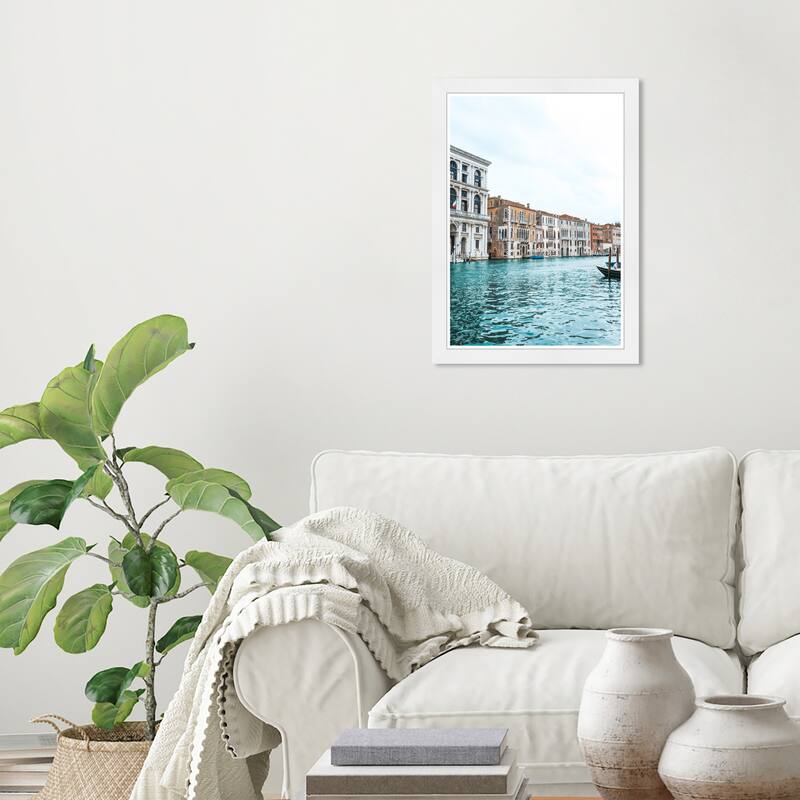 Wynwood Studio Prints World and Countries Venezia III Blue and Modern & Contemporary Wall Art Canvas Print - White
