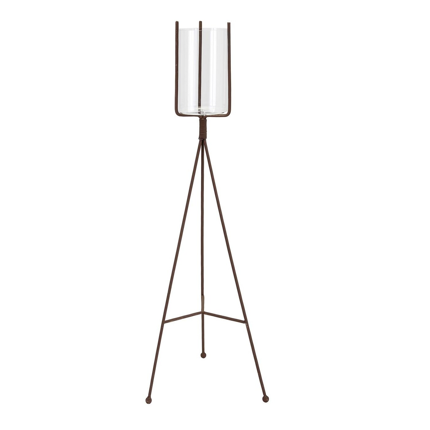 Shop 34 25 Large Metal Rowan Hurricane Glass Floor Pillar