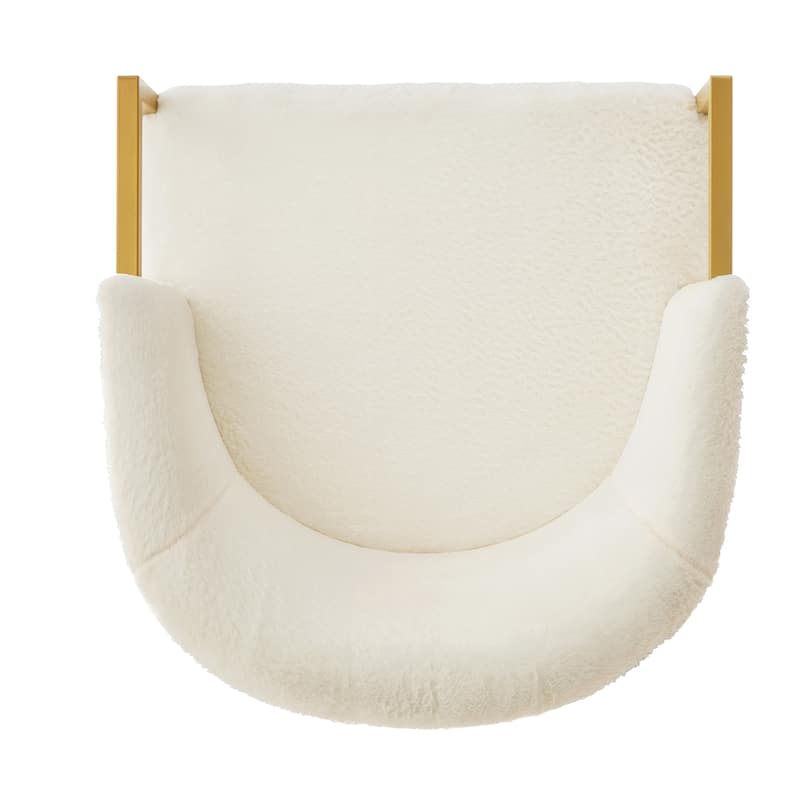 Modern Accent Chair Cozy Armchair Upholstered Reading Chair with Gold Metal Frame Living Room, Bedroom, or Office