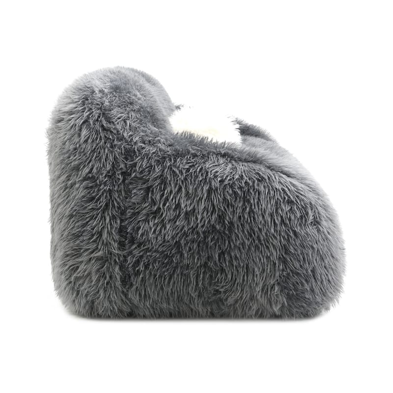 Furniture of America Cynra Modern 2-Piece Faux Fur Sofa Set with Ball Pillows