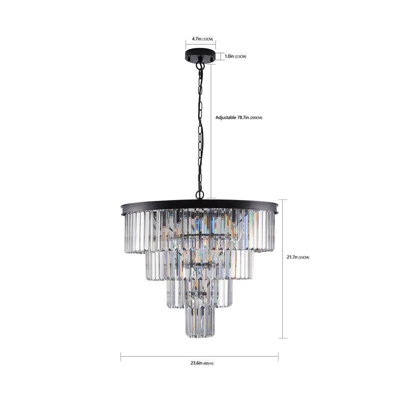 24" Modern Crystal Chandelier