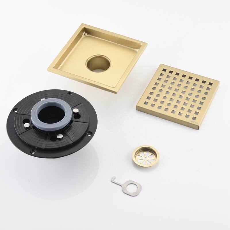 Topcraft 6-Inch Stainless Steel Square Floor Drain - 6*6
