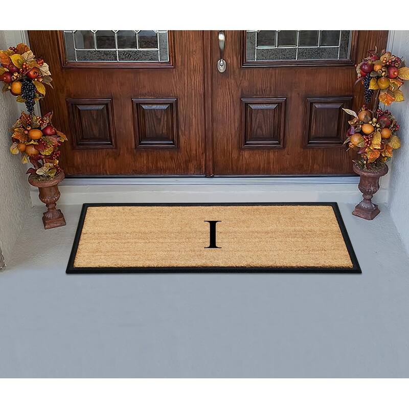 A1HC Rubber/Coir Molded Monogrammed Double Doormat 18"x48"