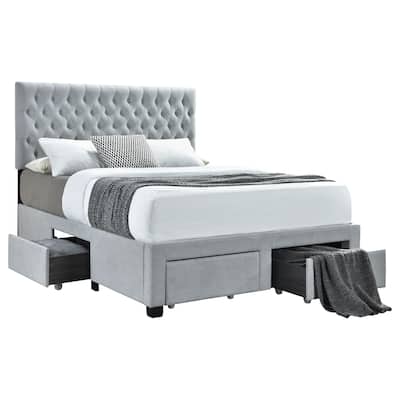 Soledad Fabric Upholstered Storage Panel Bed