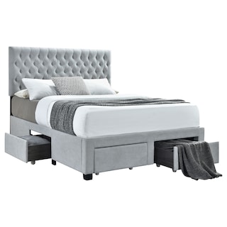 Soledad Fabric Upholstered Storage Panel Bed