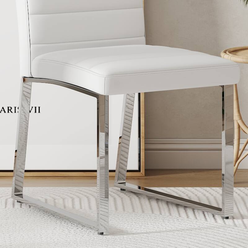 2-Pack - Premium Pu Office/Dining Chairs With High-Density Foam, Sturdy Iron Legs (Electroplate/Spray Paint), Easy Assembly