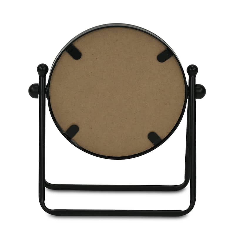 Clarimond 7" Round Swivel Metal Table Mirror - N/A