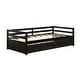 preview thumbnail 34 of 40, Costway Twin Size Trundle Daybed Wooden Slat Support Mattress Platform