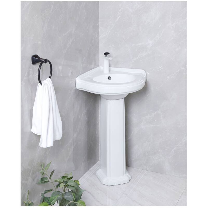 Kingston Brass VPB2210-P-SET Pilaster 21-5/8" Corner Ceramic Pedestal