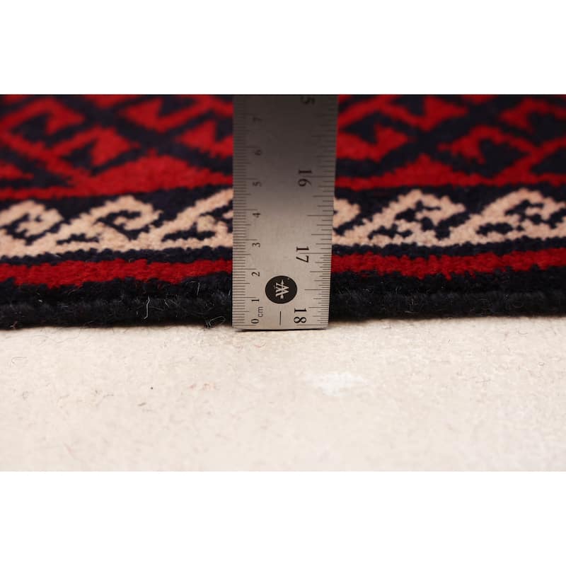 ECARPETGALLERY Hand-knotted Teimani Red Wool Rug - 4'4 x 9'7