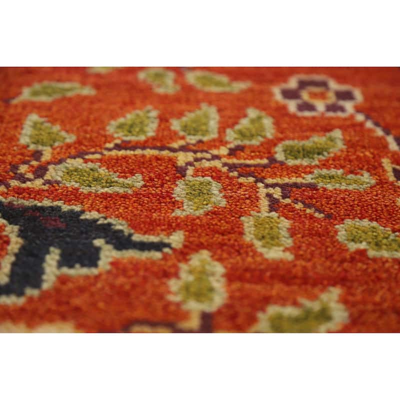 Hand Knotted Oriental 100% Wool Carpet Traditional All-Over Oranges & Rust Ziegler Area Rug - 11' 10'' X 8' 10''