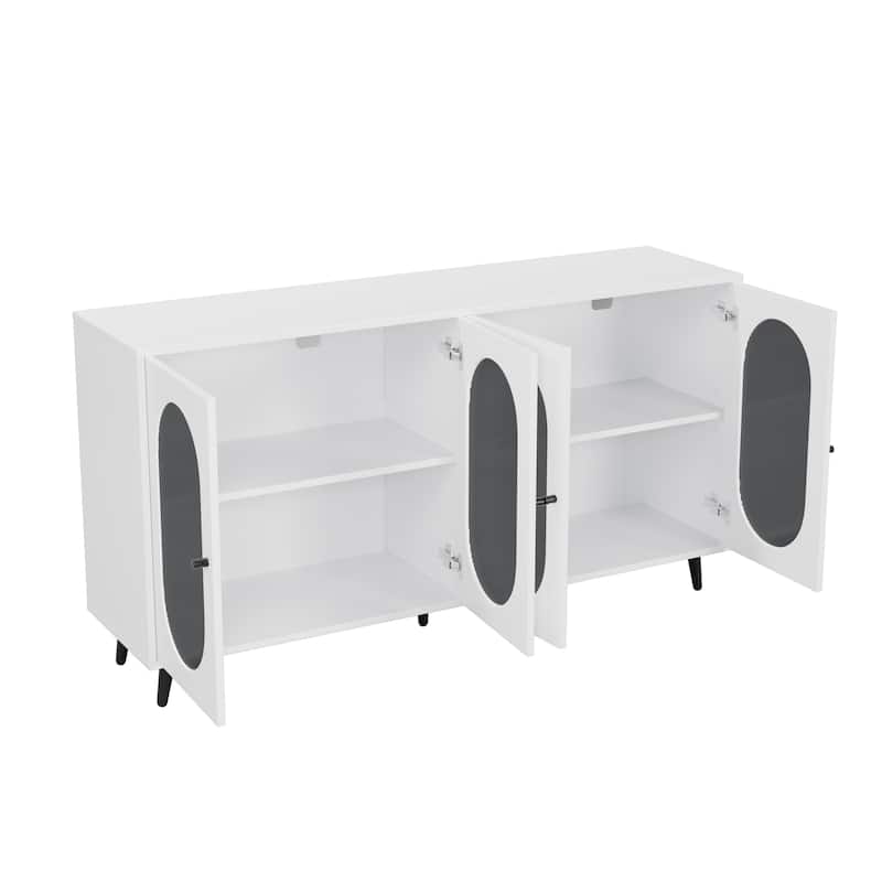 Modern Accent Sideboard Cabinet with Acrylic Doors, Freestanding Storage Cupboard Console Table