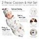 preview thumbnail 6 of 4, Sweet Jojo Designs Boho Floral Garden Flower Girl Baby Cocoon and Beanie Hat Sleep Sack 2pc Set - Watercolor Bohemian Farmhouse