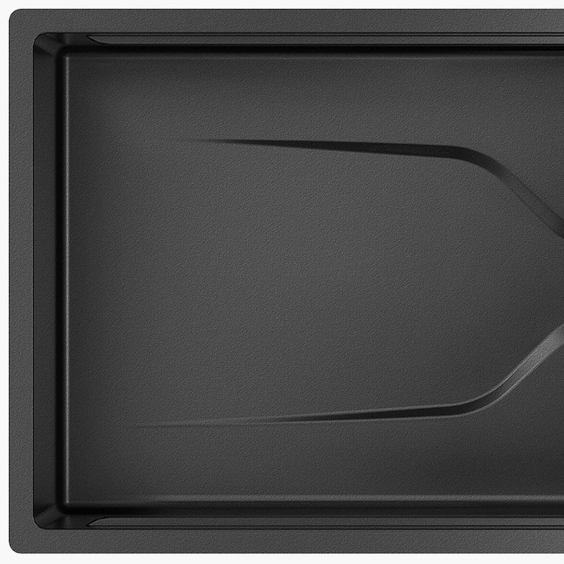 HomeRoots 9" X 30" Black Stainless Steel Undermount Kitchen Sink - 29.50 in. x 8.80 in. x 17.00 in.
