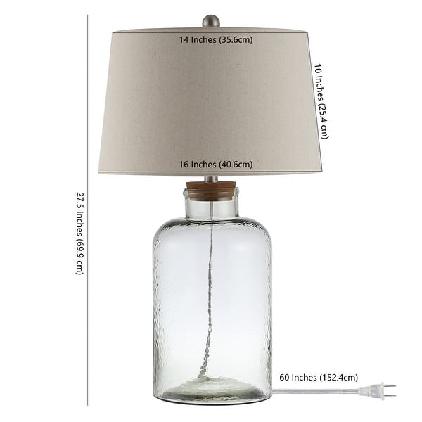 SAFAVIEH Lighting 27.5-inch Caden Glass Table Lamp (Set of 2) - 16" x 16" x 27.5"