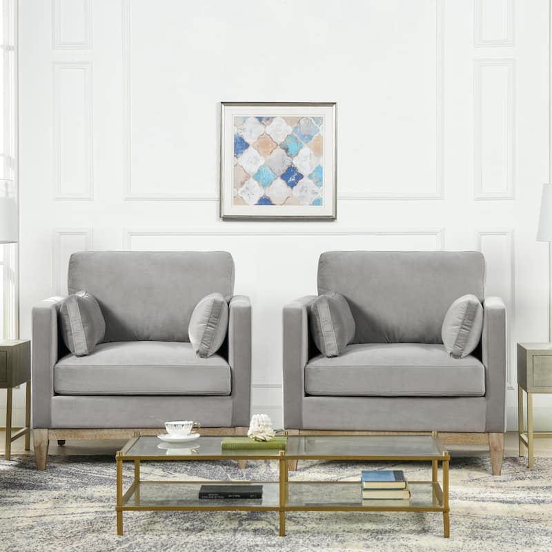 Knox 36" Modern Farmhouse Loose Pillow-Back Arm Chair