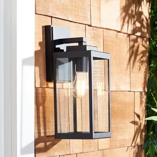 SAFAVIEH Lighting Rinnah 6" Outdoor Sconce (Set of 2). - 6" x 5" x 13" - W/D/H