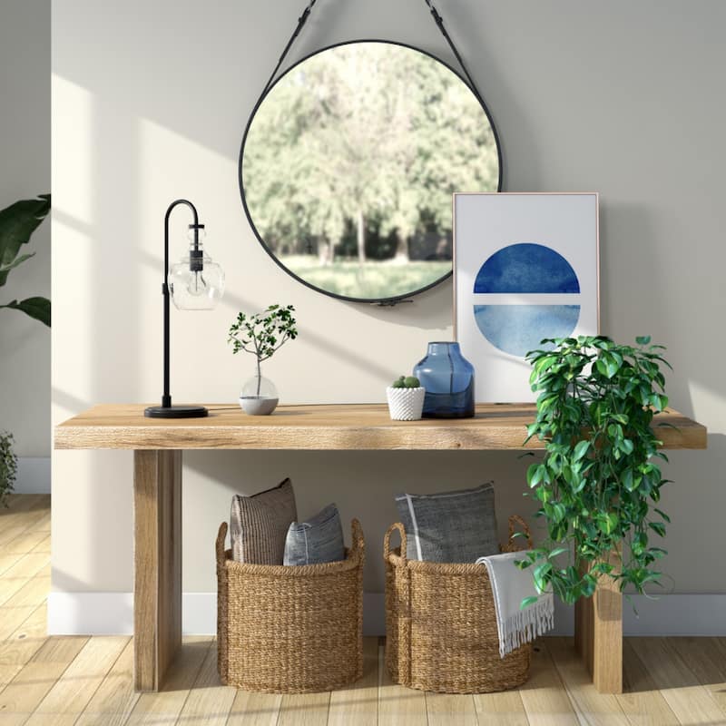 Metal Arched Table Lamp with Clear Glass Dome Shade and LED Bulb