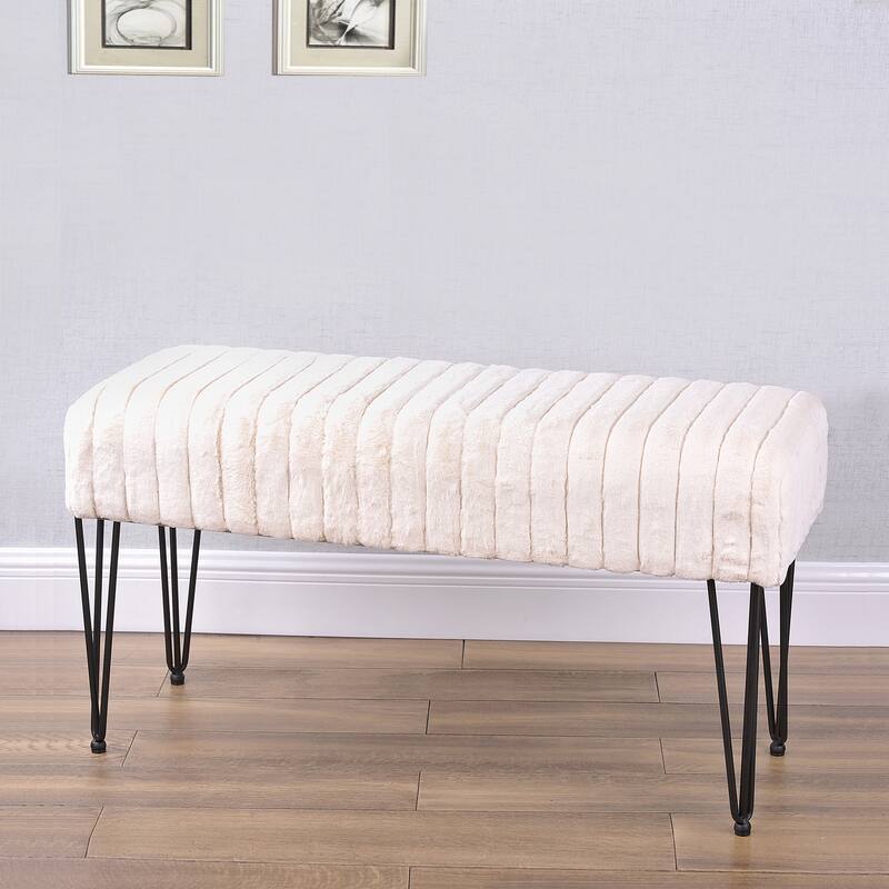 Serenta SuperMink Fauxfur Ottoman Bench