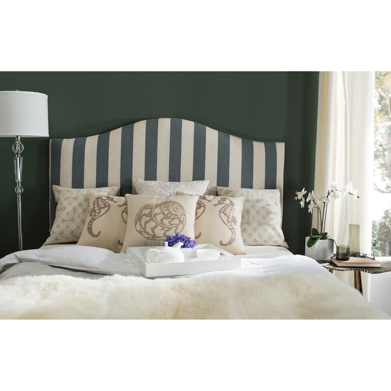 SAFAVIEH Ashleigh Grey/Wheat Chevron Camelback Headboard