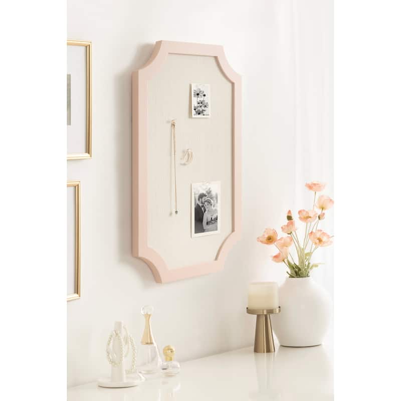 Kate and Laurel Holbrook Scalloped Rectangle Framed Pinboard