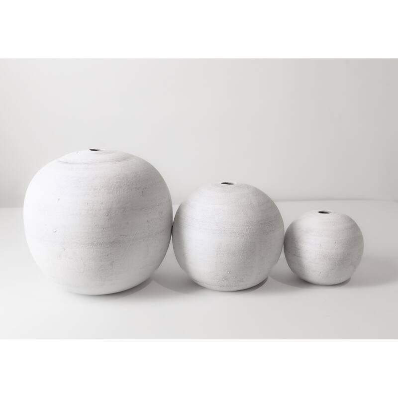 Large Clay Sphere Tabletop Decoration - 20" - White