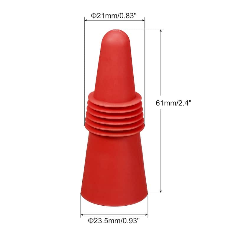 4Pcs Wine Stoppers Silicone Beverage Bottle Sealer Caps Reusable Cover - Red