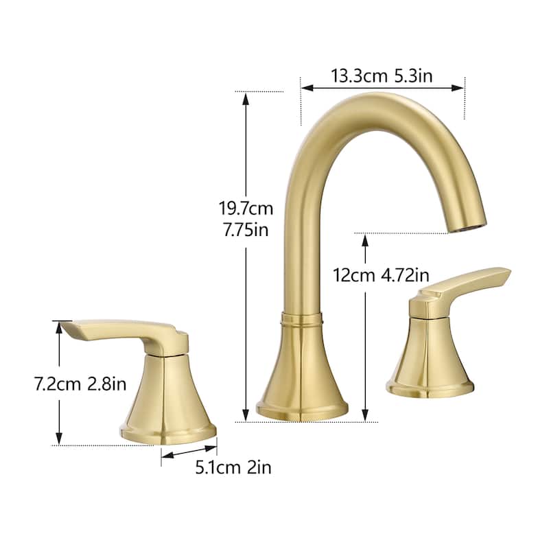 8 Inch Widespread Bathroom Faucet for Sink Deck Mounted Lavatory Vanity Faucet 2 Handle Bathroom Sink Faucet with Pop-up Drain