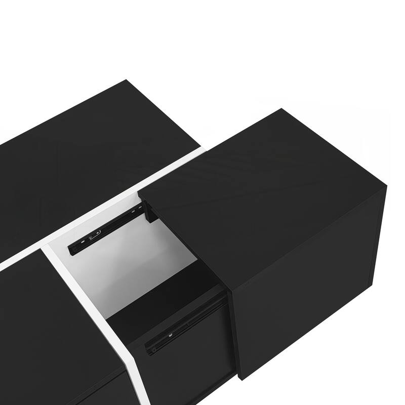 Multi-Functional Coffee Table with High-Gloss Finish