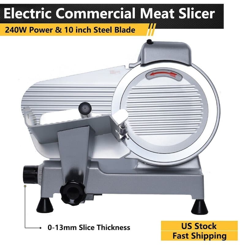 Meat Slicer Machine10 inch Commercial Meat Slicer 240W Semi-Auto Foody Slicer - 10 inch Slicer