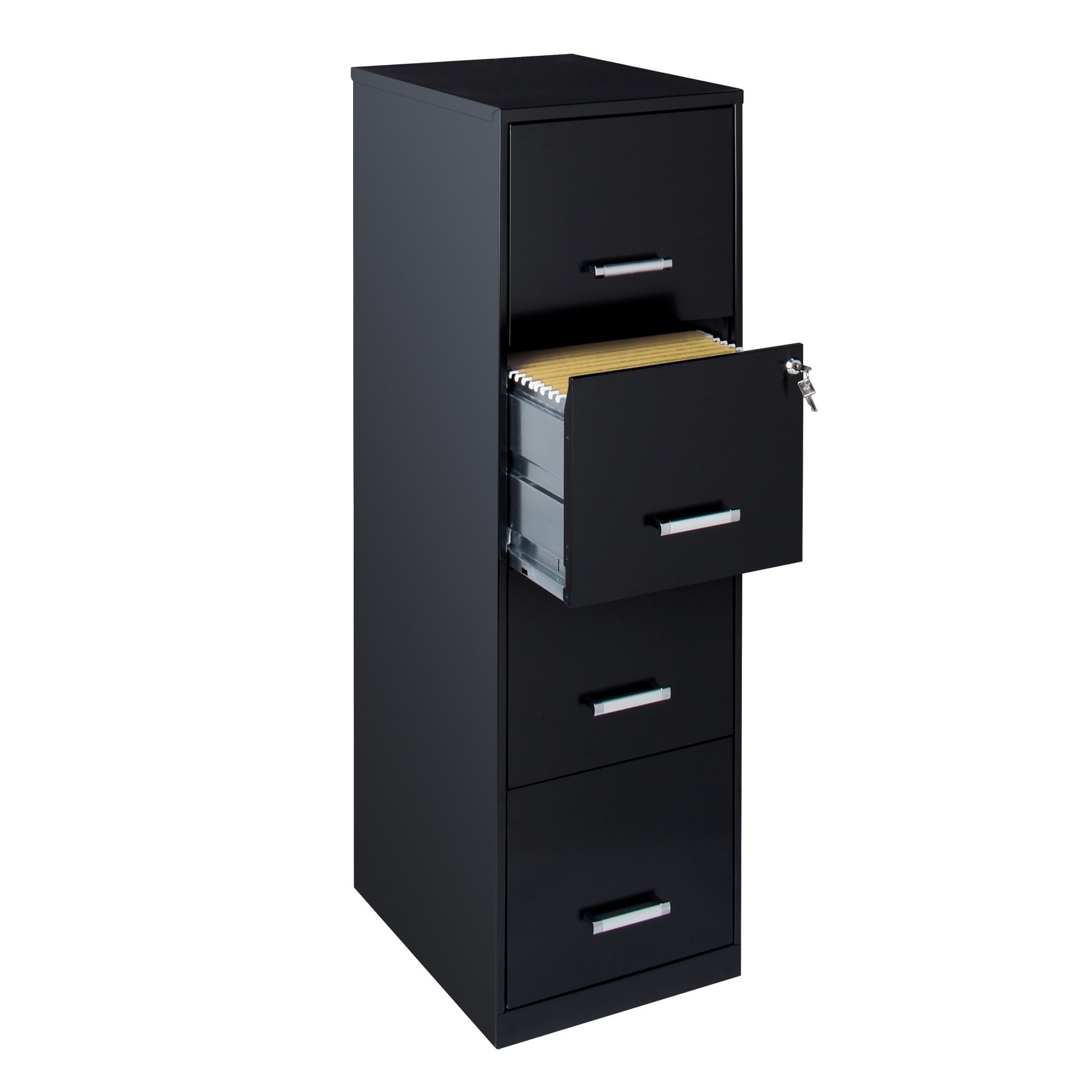 Shop Space Solutions 18in Deep 4 Drawer Metal Vertical File Cabinet Black Overstock 18252621
