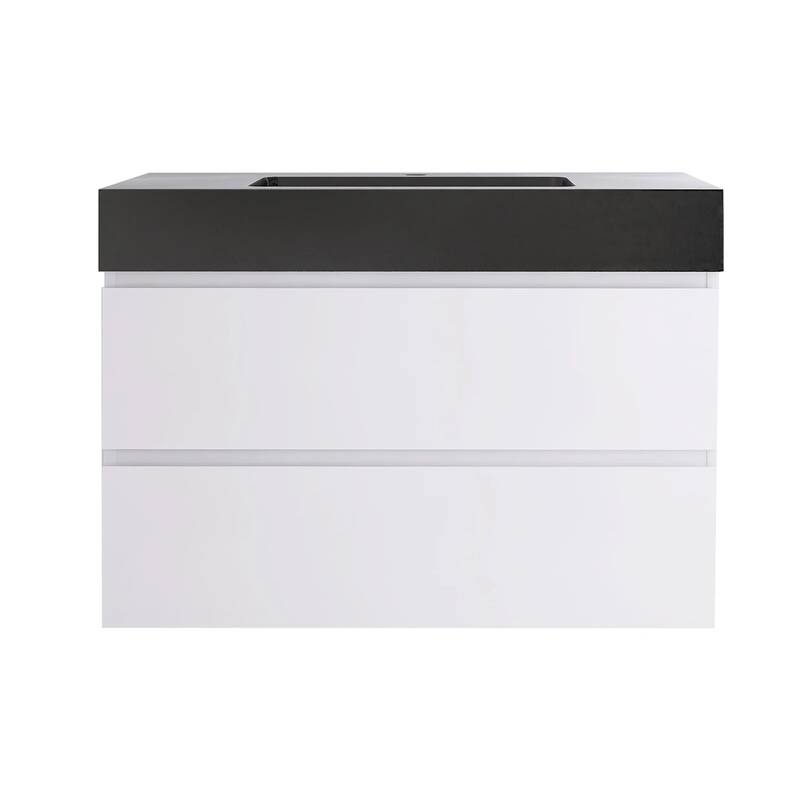 Single Sink Floating Bath Vanity in with Solid Surface Top