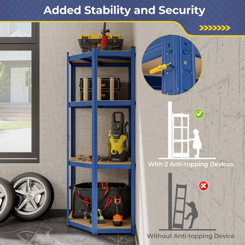 Gymax 2PCS 4-Tier Adjustable Garage Storage Utility Rack Corner