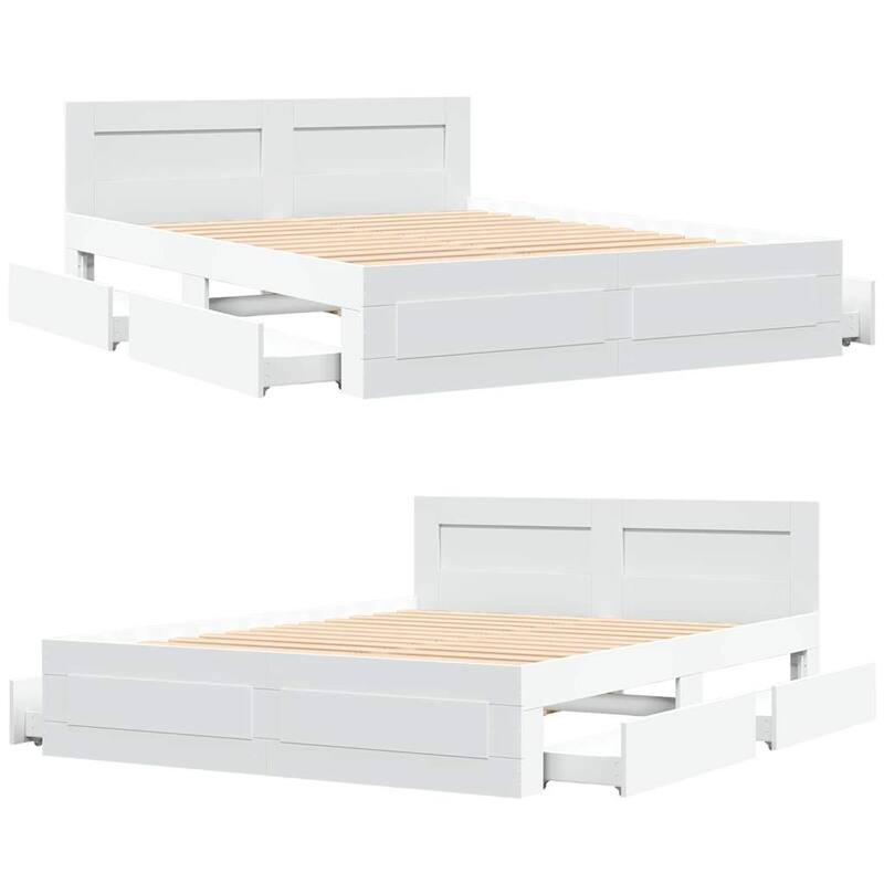 vidaXL Bed Frame 2 pcs Engineered Wood