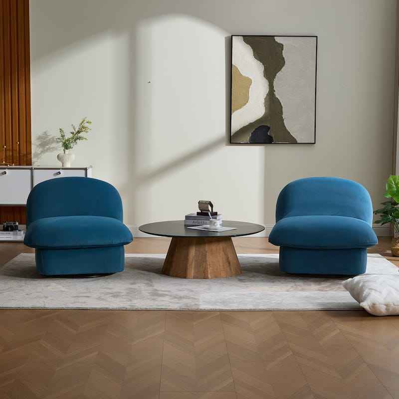 Pumpkin-Shaped Swivel Chair, 360-Degree Swivel Accent Chair for Living Room Bedroom Office