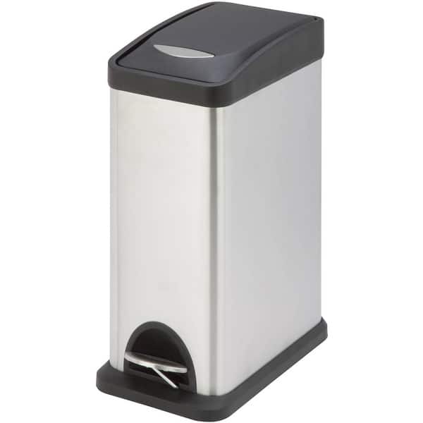 2.1 gal Rectangular Stainless Steel Step On Kitchen Trash Can - On Sale ...