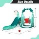 preview thumbnail 3 of 5, 3-in-1 Kids Slide Set with Swing and Basketball Hoop