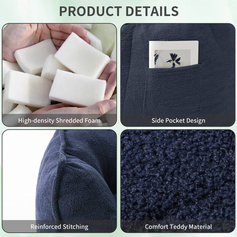 Teddy Fleece 2-Person Bean Bag Sofa